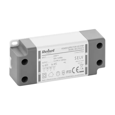 Zasilacz Rebel do sznurów LED 12V/1A max.12W IP20