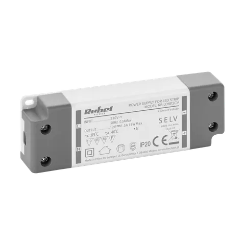 Zasilacz Rebel do sznurów LED 12V/1.5A max.18W IP20