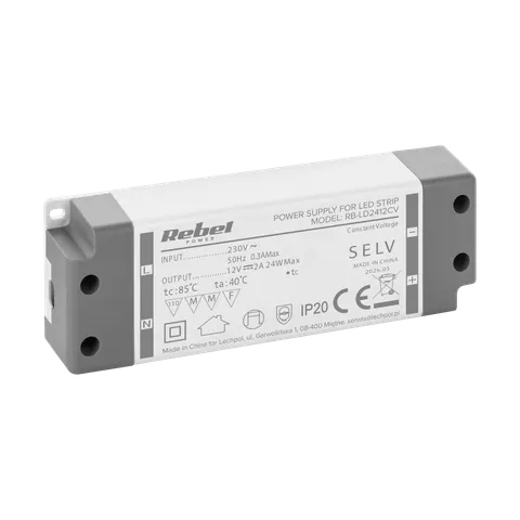 Zasilacz Rebel do sznurów LED 12V/2A max.24W IP20