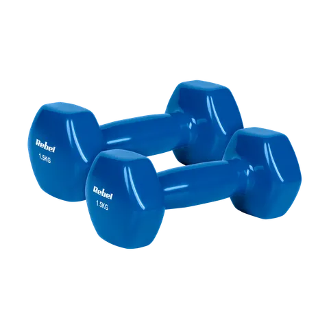 Hantelki żeliwne winylowe HEX 2x 1,5 kg REBEL ACTIVE