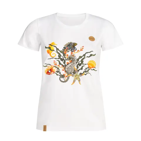 T-shirt damski Pure White z nadrukiem