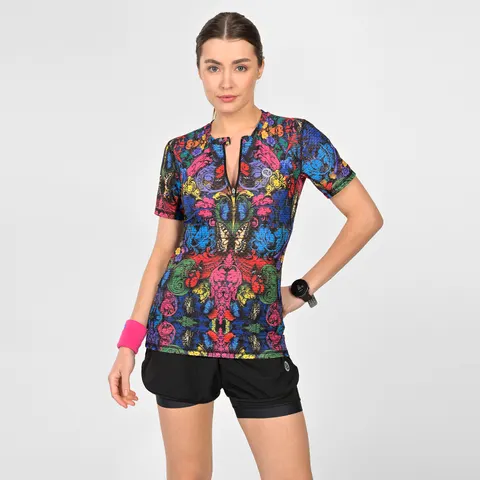 Koszulka sportowa damska Zip Mosaic Ritmo