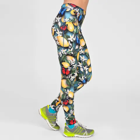 Legginsy Dual Space z kieszeniami po bokach Limone