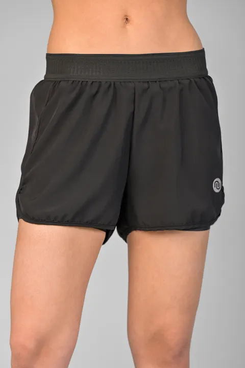 Spodenki sportowe z legginsami damskie Black