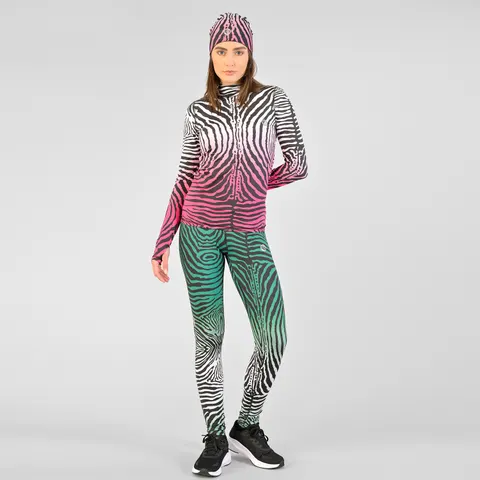 Legginsy 7/8 petite z pasem Pro Zebra Ombre Green