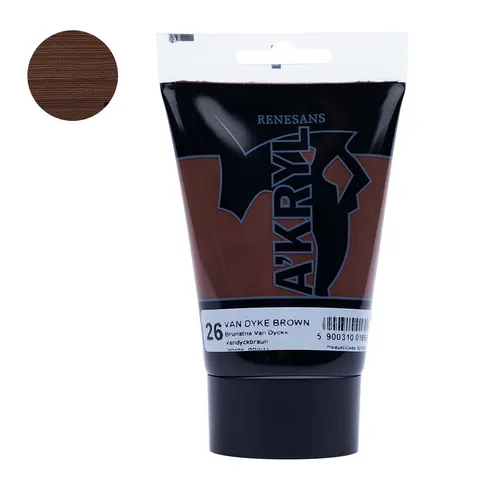 Farba akrylowa Renesans A'kryl 100 ml - 26 Brunatna Van Dycka