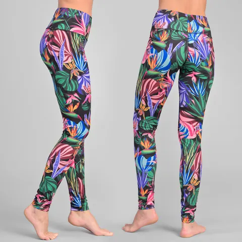 Legginsy regular z pasem Basic Mosaic Candy