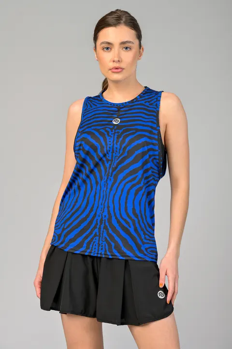 Koszulka bez rękawów damska Zebra Blue Fusion