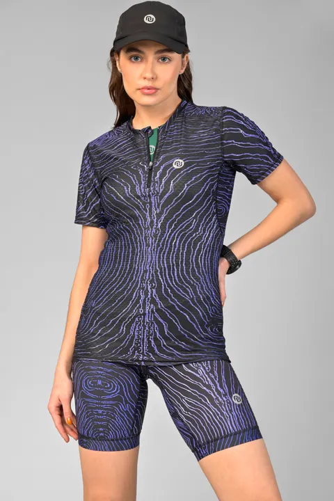 Koszulka sportowa damska Zip Zebra Neon Berry