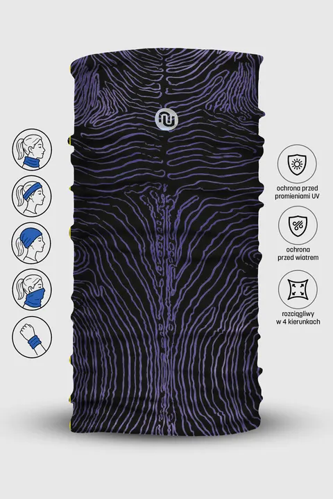 Wielofunkcyjny komin sportowy Zebra Neon Berry