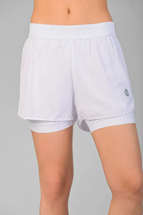 Spodenki sportowe z legginsami damskie White