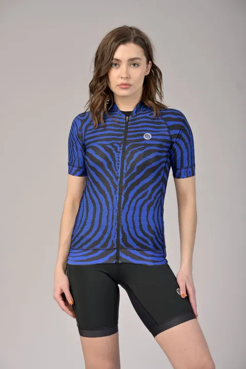 Rozpinana koszulka rowerowa Zebra Blue Fusion