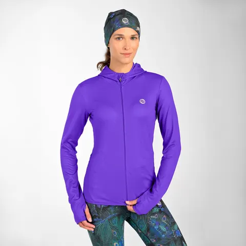 Bluza Coldproof rozpinana z kapturem termoaktywna Royal Purple