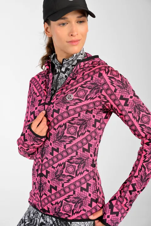 Bluza Coldproof rozpinana z kapturem termoaktywna Ornamo Pink