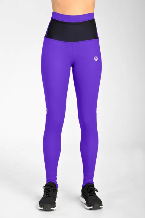 Legginsy ocieplane do biegania z pasem biegowym 360°Purple
