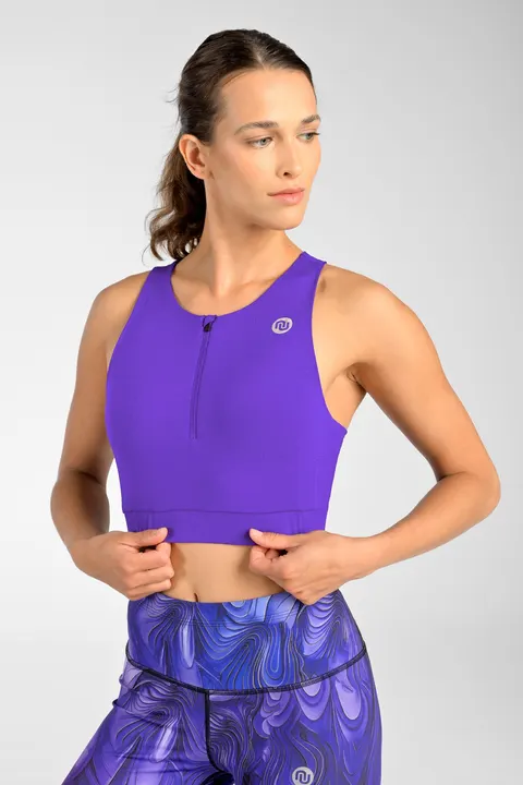 Top sportowy Zip Purple