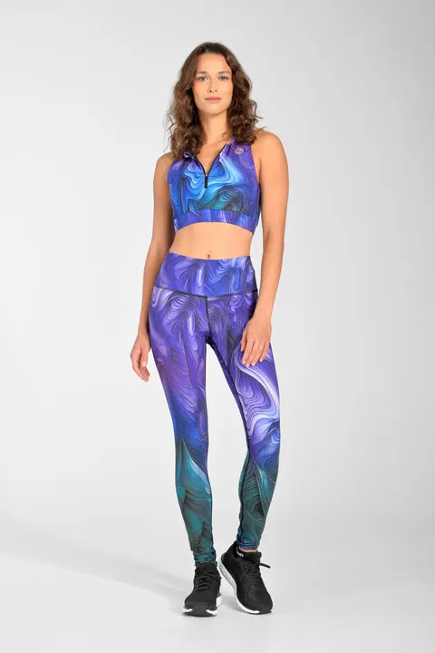 Legginsy regular z pasem Basic Mystic Purple