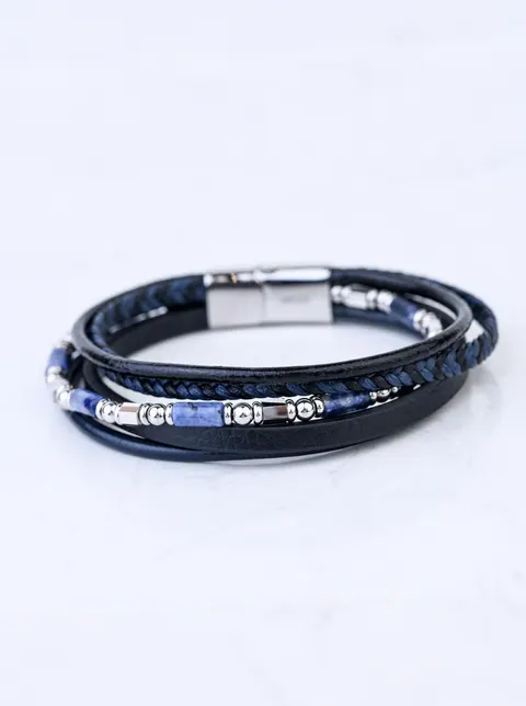 Bransoleta męska, Lapis Lazuli, stal S109282S00