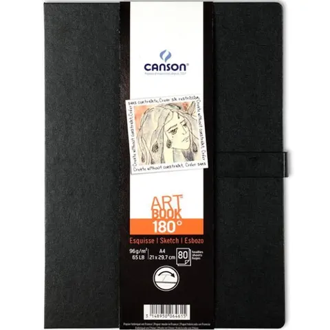 Szkicownik Canson 180° - A4, 96 g, 80 ark.