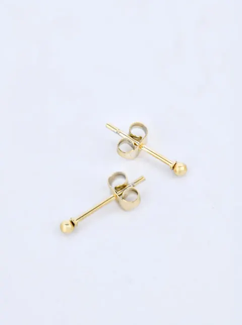 Kolczyki mini kuleczki, 2mm, stal pozłacana S210244Z00