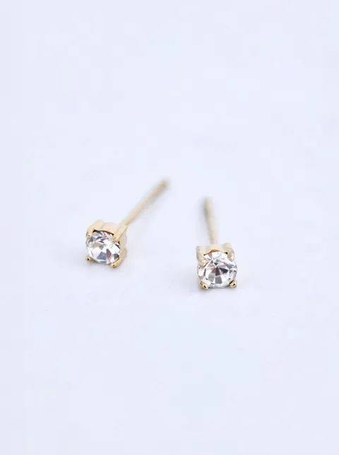 Kolczyki malutki kryształek, 3mm, stal pozłacana S210282Z02