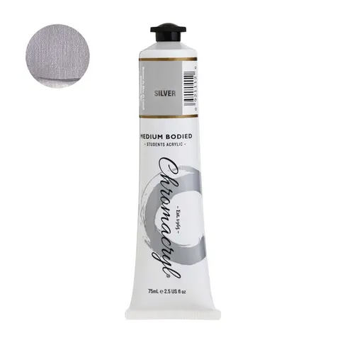 Farba akrylowa Chromacryl 75 ml - Silver