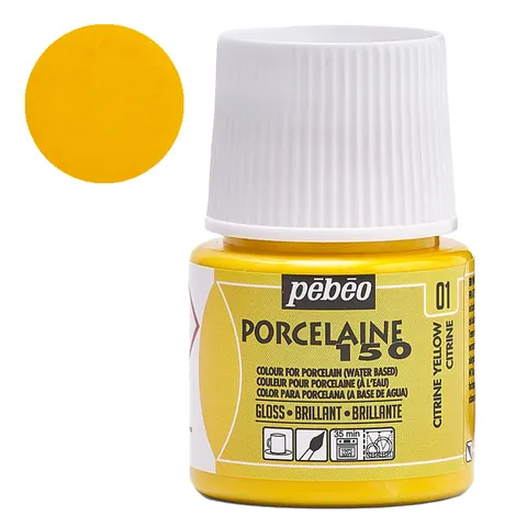 Farba do porcelany Pebeo Porcelaine 150°C 45 ml - 01 Citrine Yellow