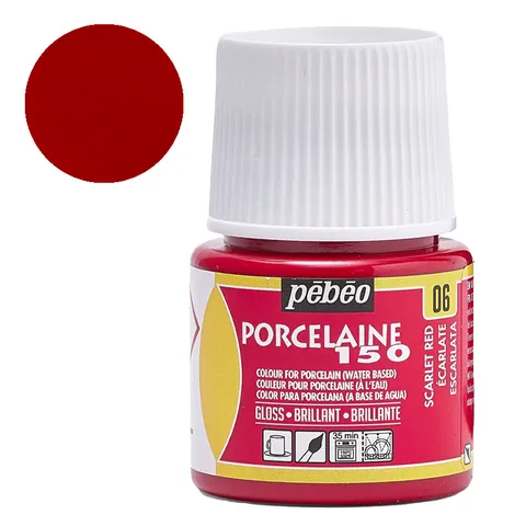 Farba do porcelany Pebeo Porcelaine 150°C 45 ml - 06 Scarlet Red