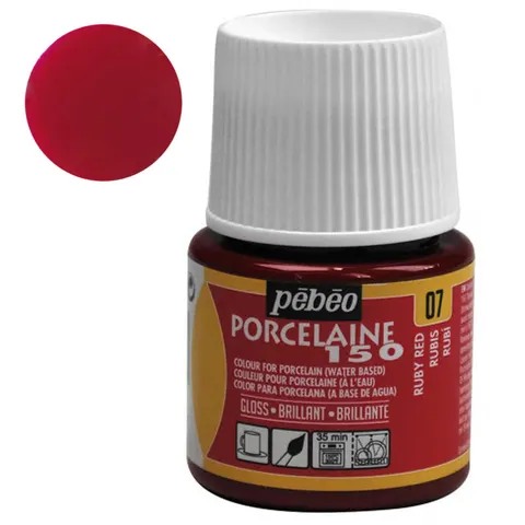 Farba do porcelany Pebeo Porcelaine 150°C 45 ml - 07 Ruby Red