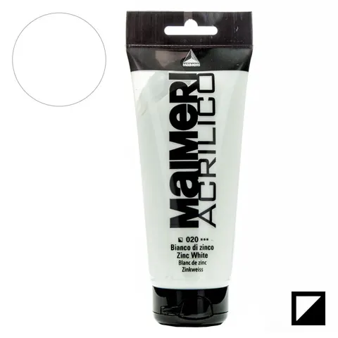 Farba akrylowa Maimeri Acrilico 200 ml - 020 Zinc white