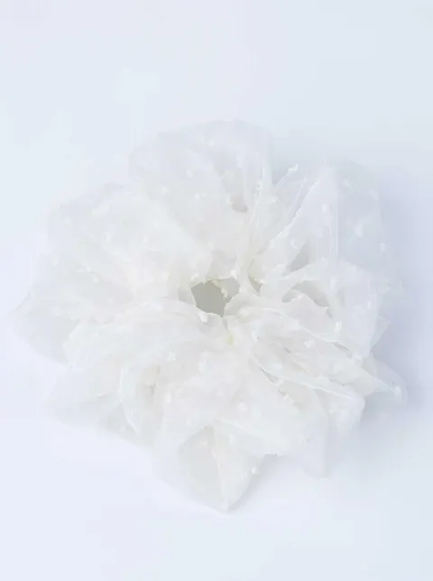 Gumka do włosów typu scrunchie - biała, O614319P00