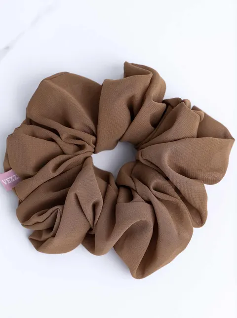 Gumka do włosów typu scrunchie, brązowa O614442P00