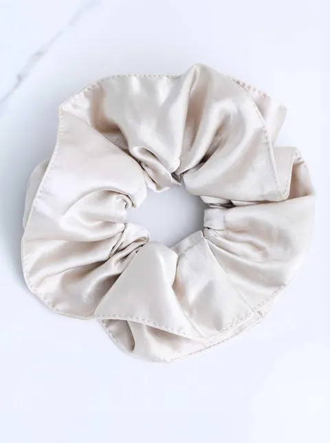 Gumka do włosów typu scrunchie, perłowy krem O614350P00