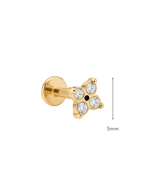 Kolczyk do piercingu labret, kwiatek, stal pozłacana ST15846Z00