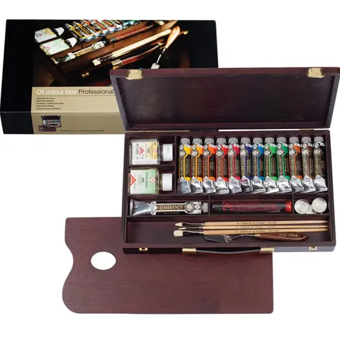 Zestaw farb olejnych Rembrandt Oil colour box Professional 12x40ml + akcesoria