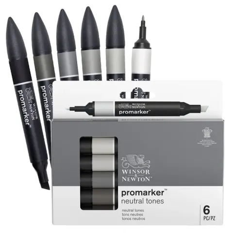 Promarkery Winsor & Newton zestaw 6 szt. Neutral Tones