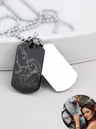 Naszyjnik męski z grawerem w stylu Line art, stal W-2-S310494M00