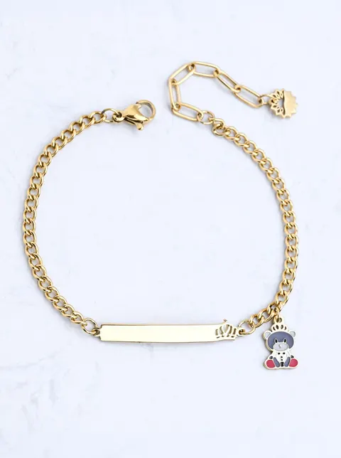 Bransoletka Miś, stal pozłacana S117007Z00