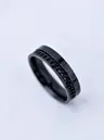 Obrączka męska, czarna S410548M01 - Rozmiar: rozm. 12