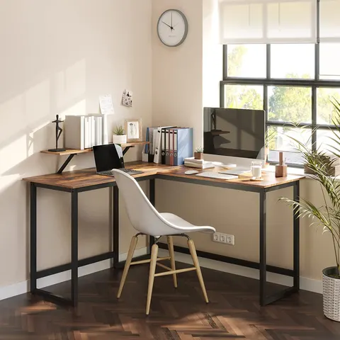 Biurko narożne Loft industrialne z nadstawką