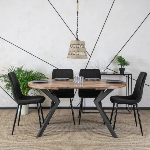 Stół rozkładany Orion w stylu industrialnym 100-250 cm kolor dąb rustykalny