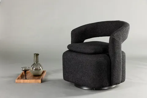 Fotel obrotowy Visby Boucle Czarny