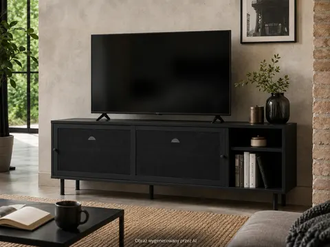 Szafka RTV VERS 160 cm Czarna Metalowa