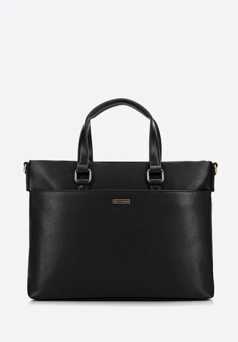 Damska torba na laptopa 13’’ z ekoskóry czarna WITTCHEN 99-3P-004-1