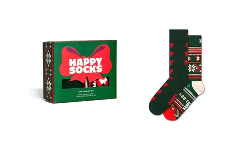 Zestaw świątecznych skarpet HAPPY SOCKS 2-pak na prezent