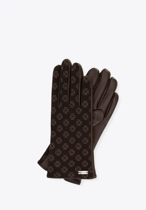 Rękawiczki damskie ocieplane z monogramem WITTCHEN 39-6A-021-4