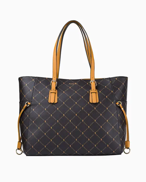 Duża brązowa shopperka PUCCINI BLXP0002 2 klasyczna z monogramem
