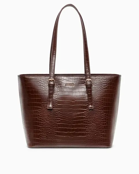 Shopperka z ekoskóry crocco PUCCINI BML054D-2 brązowa A4