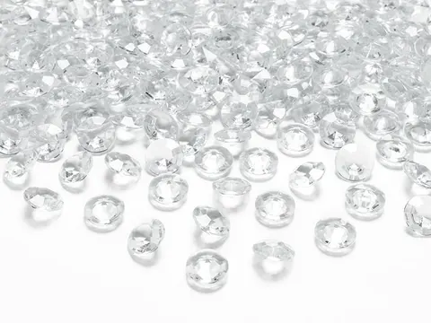Diamentowe konfetti bezbarwne 12 mm 100 szt