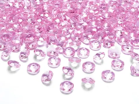 Diamentowe konfetti jasnoróżowe 12 mm 100 szt